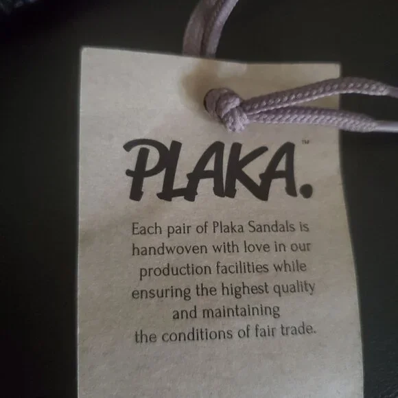 Plaka Flat Sandals Womens Slip-on size 11 brown color hand woven strappy new - Picture 10 of 12